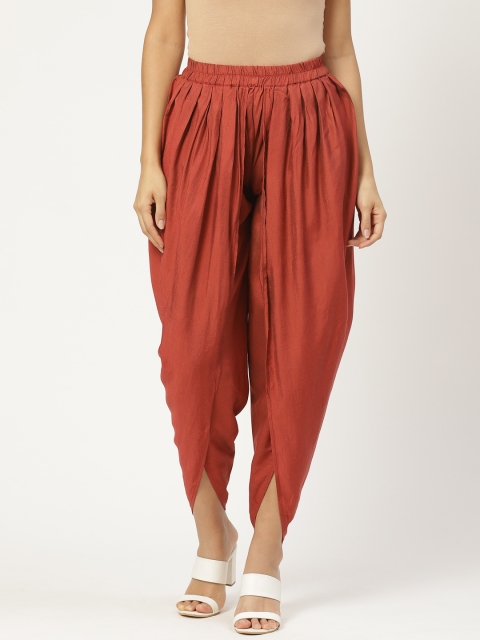 

shiloh Women Rust Orange Solid Dhoti Pants