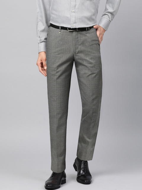 

Park Avenue Men Grey Neo Fit Self Design Formal Trousers