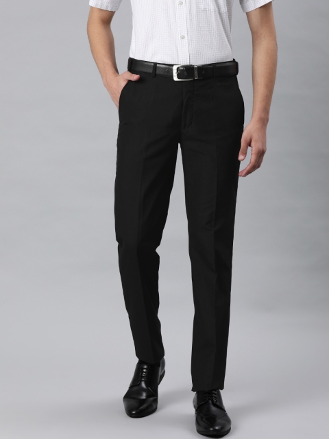 

Park Avenue Men Black Super Slim Fit Solid Formal Trousers