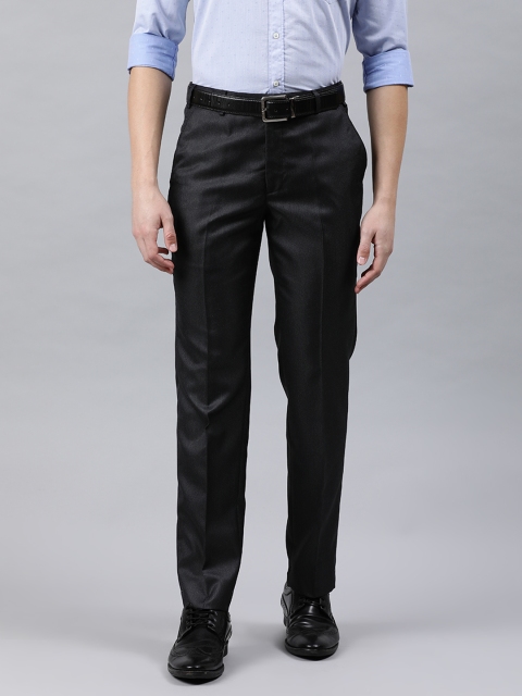 

Park Avenue Men Navy Blue Super Slim Fit Solid Formal Trousers