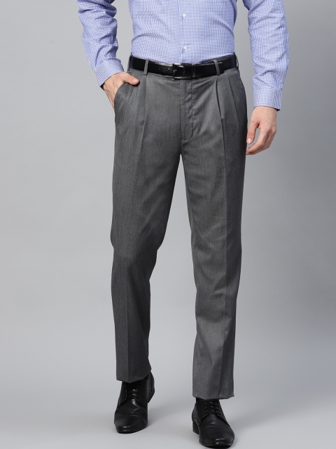 

Raymond Men Charcoal Grey Classic Regular Fit Solid Formal Trousers