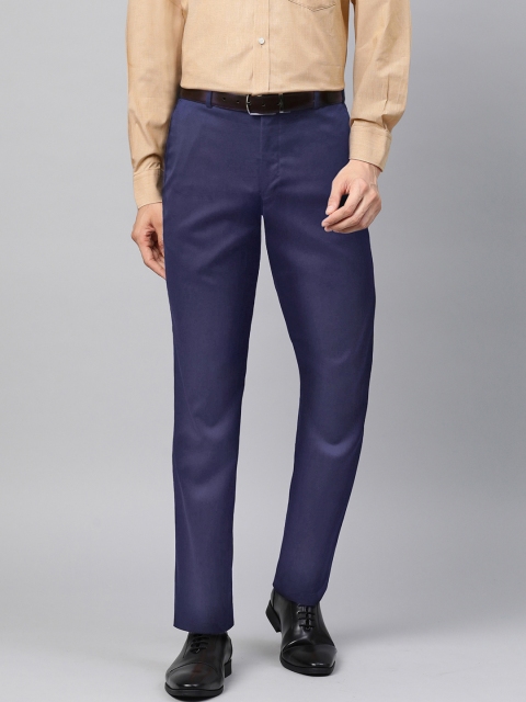 

Park Avenue Men Navy Blue Super Slim Fit Solid Formal Trousers