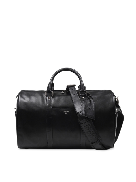 

Da Milano Unisex Black Solid Leather Duffel Bag