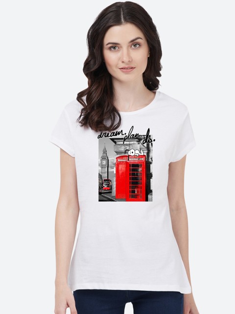 

Free Authority Women White Printed Social Distancing Round Neck T-shirt