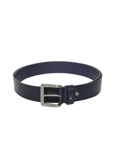 

Tommy Hilfiger Unisex Navy Blue Solid Leather Belt