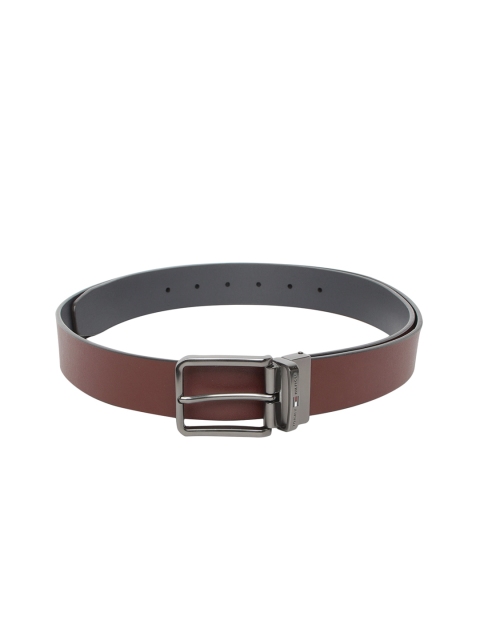 

Tommy Hilfiger Men Burgundy & Navy Blue Leather Reversible Solid Belt