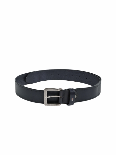 

Tommy Hilfiger Unisex Navy Blue Solid Leather Belt