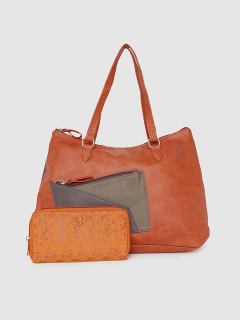 

Baggit Orange Colourblocked Shoulder Bag & Zip Around Wallet
