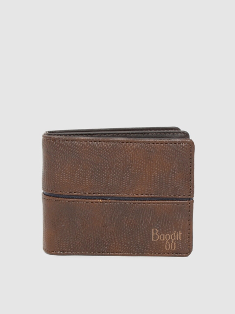 

Baggit Men Brown Textured Two Fold Wallet