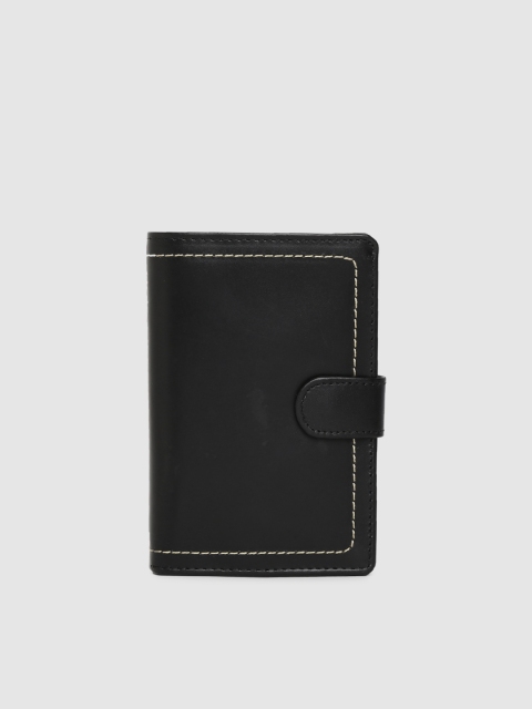 

Hidesign Men Black Solid Two Fold Leather Wallet