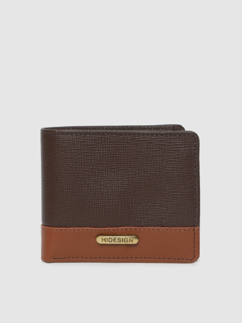 

Hidesign Men Brown Textured Manhattan Leather Two Fold Wallet