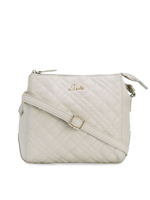 

Lavie Off-White Self Design Sling Bag