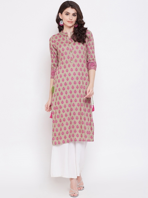 

Desi Rang Women Pink Printed Straight Kurta