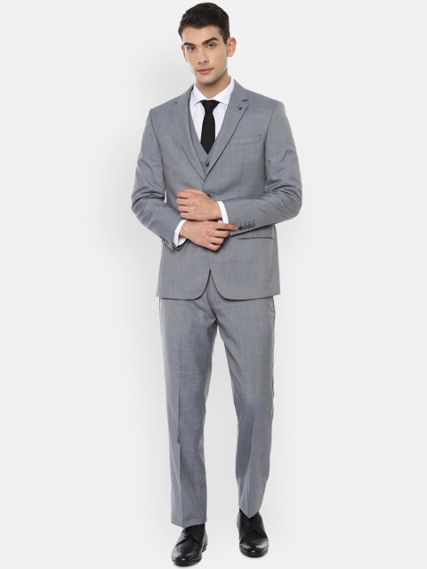 

Louis Philippe Men Grey Self-Design Single-Breasted Formal Suit