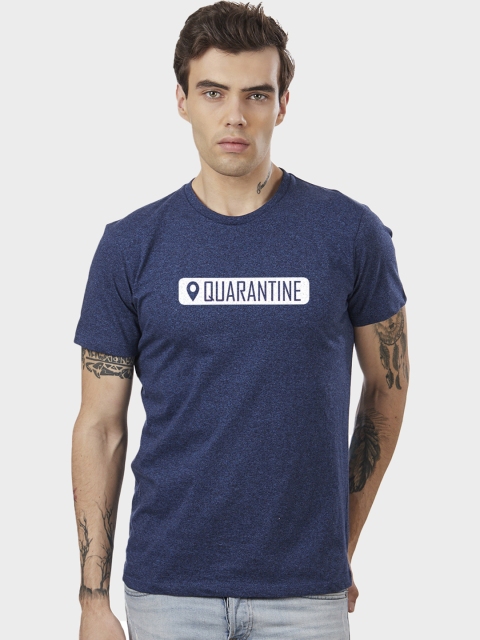 

Free Authority Men Blue Printed Social distancing Round Neck T-shirt
