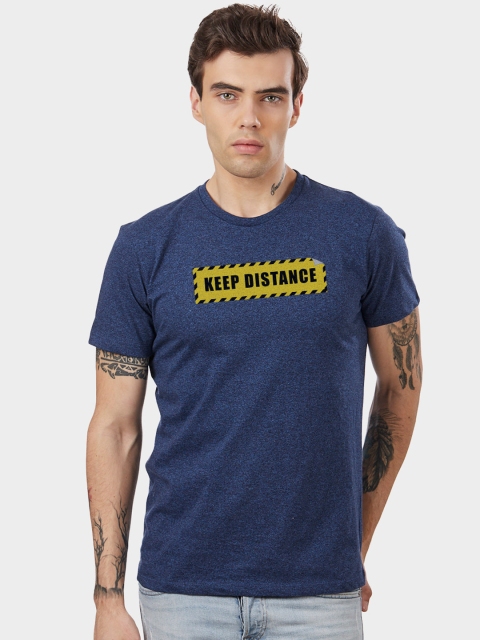 

Free Authority Men Blue Printed Round Neck T-shirt