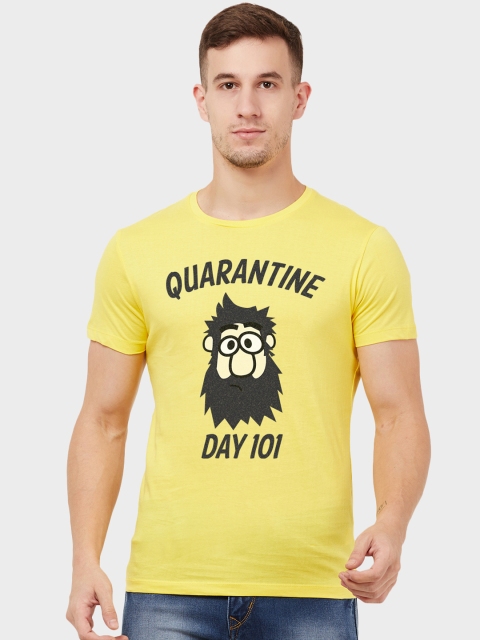 

Free Authority Men Yellow Printed Round Neck T-shirt