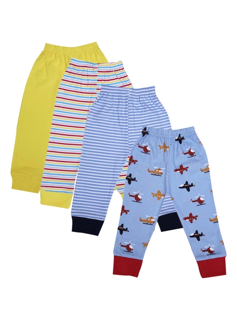 

BUMZEE Kids Pack Of 4 Straight-Fit Joggers, Yellow