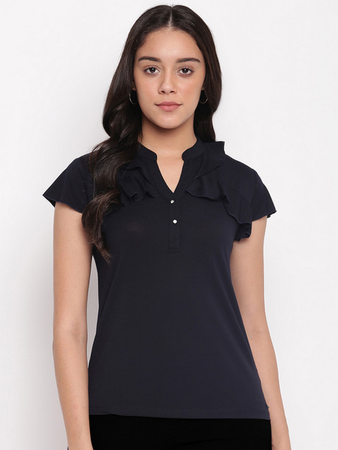 

Miss Grace Women Navy Blue Solid Top