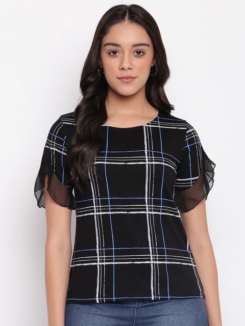 

Miss Grace Women Black Checked Top
