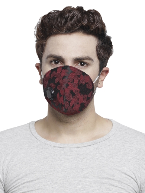 

LUXURAZI Unisex Red Pack Of 3 5Ply Protective Fashion Masks