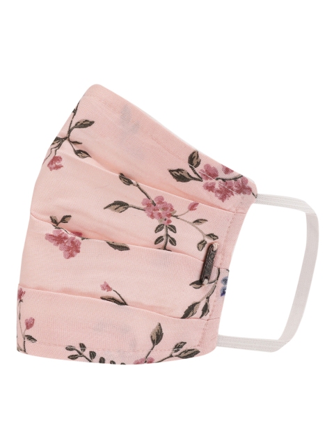 

Kazo Unisex Pink 3 Ply Floral Printed Face Mask With Front Pleats Detail
