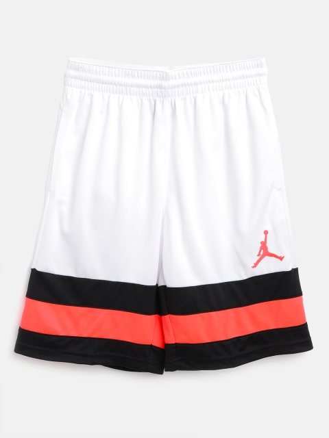 

Jordan Boys White & Black Jumpman Striped Basketball Shorts