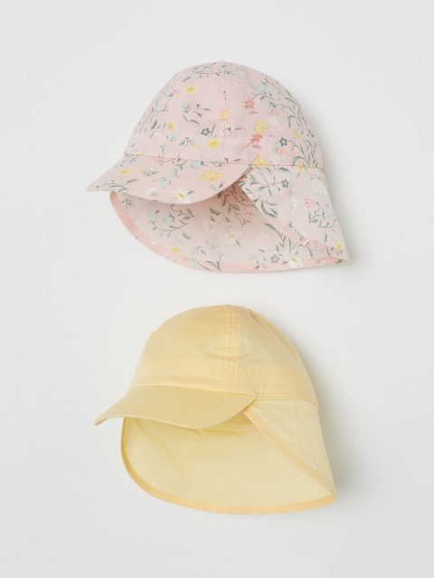 

H&M Infant Kids 2-Pack Cotton Sun Caps, Pink