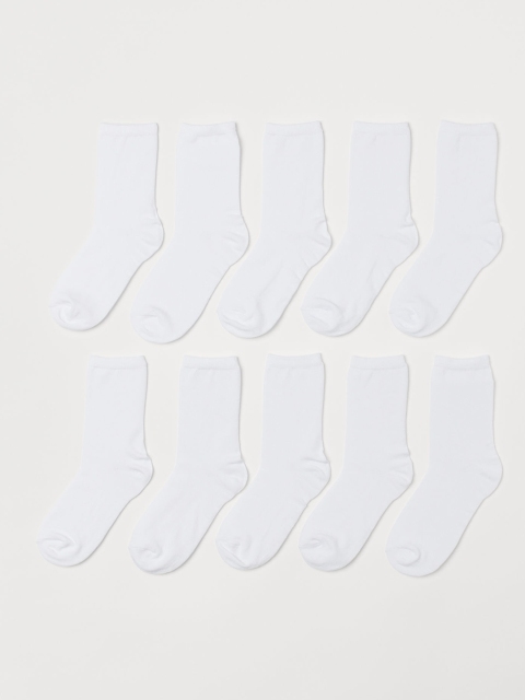 

H&M Women White Solid 10-Pack Socks