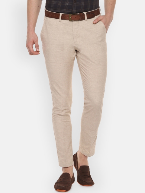 

Louis Philippe Sport Men Beige Slim Fit Self Design Formal Trousers