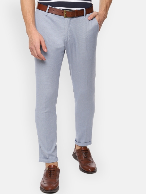 

Louis Philippe Sport Men Blue Slim Fit Self Design Regular Trousers