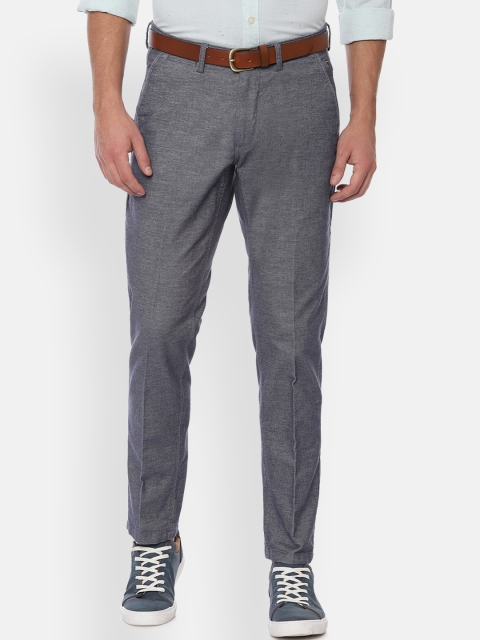 

Louis Philippe Sport Men Grey Slim Fit Self Design Regular Trousers