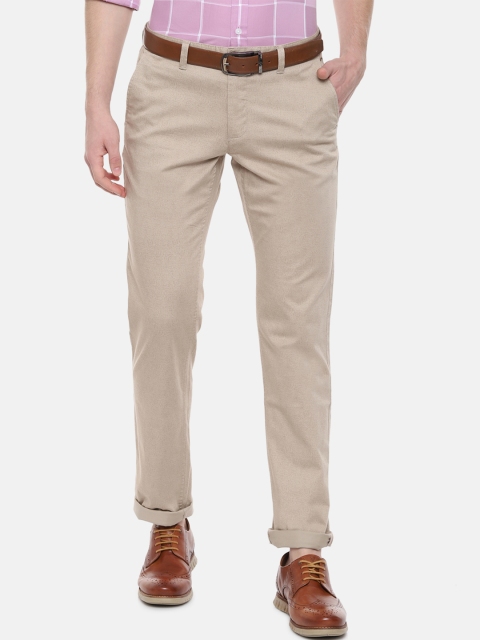 

Louis Philippe Sport Men Beige Slim Fit Self Design Regular Trousers