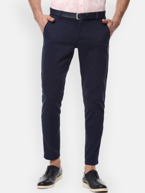

Louis Philippe Sport Men Navy Blue Slim Fit Self Design Regular Trousers