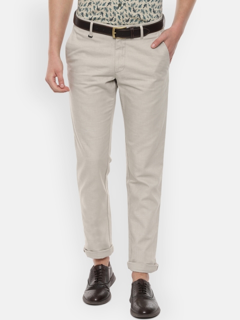 

Louis Philippe Sport Men Beige Slim Fit Self Design Regular Trousers