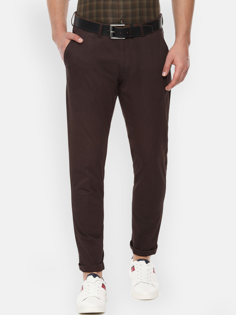 

Louis Philippe Sport Men Brown Slim Fit Self Design Regular Trousers