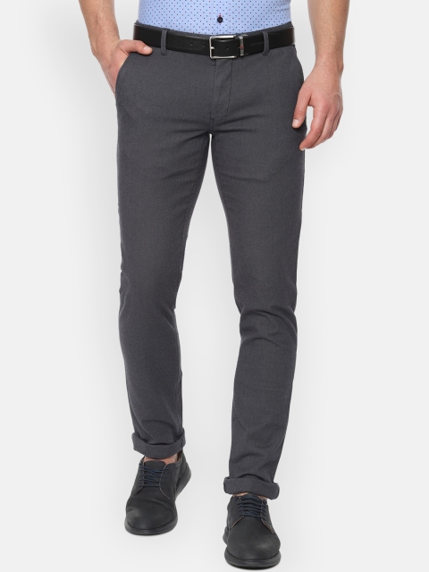 

Louis Philippe Sport Men Grey Slim Fit Self Design Regular Trousers