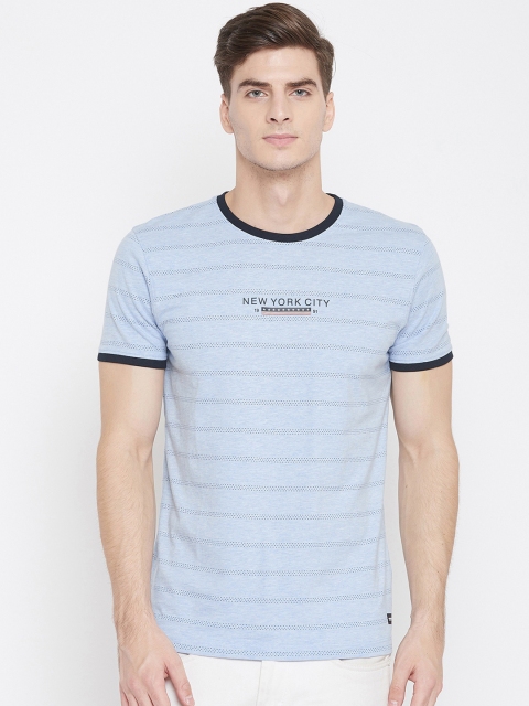 

Octave Men Blue Printed Round Neck T-shirt