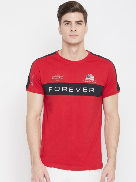 

Octave Men Red & Black Printed Round Neck T-shirt