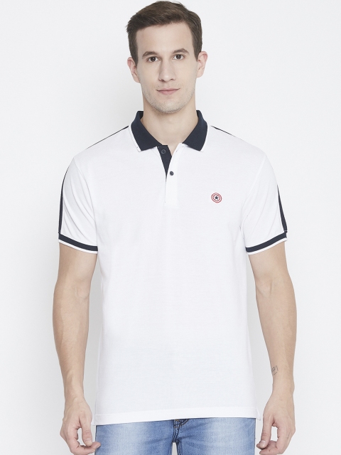 

Octave Men White Star Wars Printed Polo Collar T-shirt