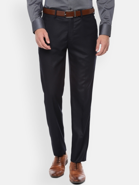 

Louis Philippe Men Black Slim Fit Solid Formal Trousers