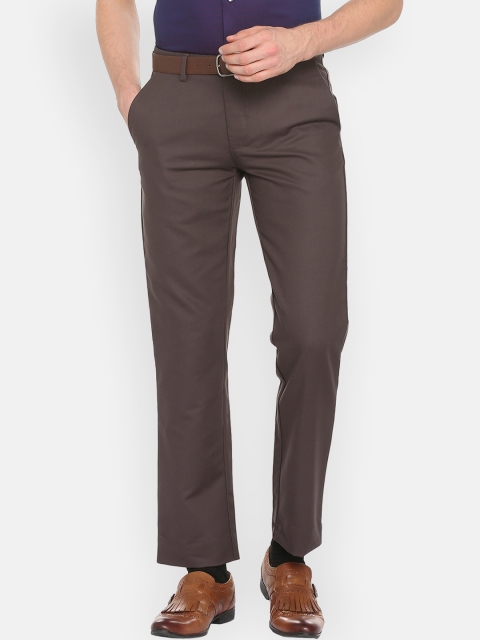 

Louis Philippe Men Brown Regular Fit Solid Formal Trousers