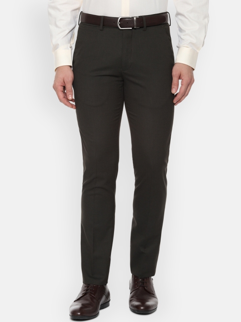 

Louis Philippe Men Coffee Brown Slim Fit Solid Formal Trousers