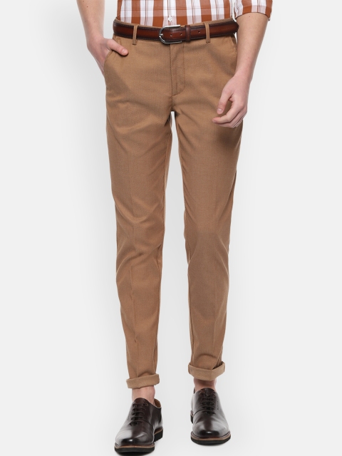 

Louis Philippe Men Brown Slim Fit Textured Regular Trousers