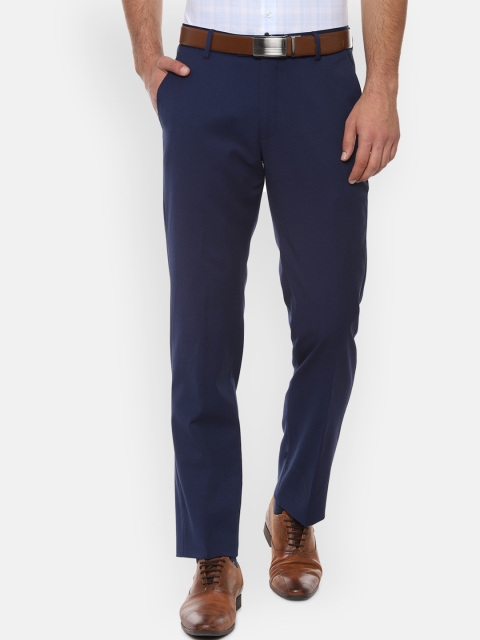 

Louis Philippe Men Navy Blue Regular Fit Solid Formal Trousers