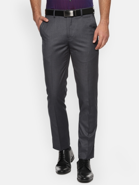 

Louis Philippe Men Charcoal Grey Slim Fit Solid Formal Trousers