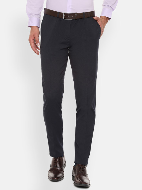 

Louis Philippe Men Charcoal Grey Slim Fit Solid Formal Trousers