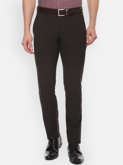 

Louis Philippe Men Coffee Brown Slim Fit Solid Formal Trousers