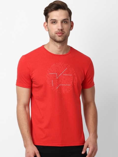 

Louis Philippe Sport Men Orange Printed Round Neck T-shirt