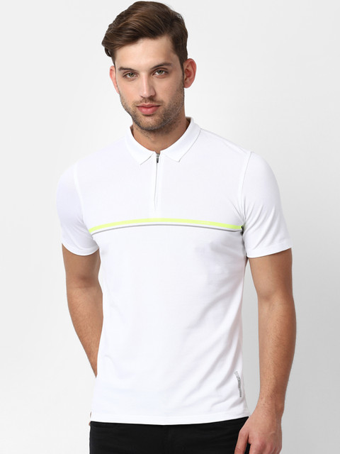 

Louis Philippe Sport Men White Solid Polo Collar T-shirt
